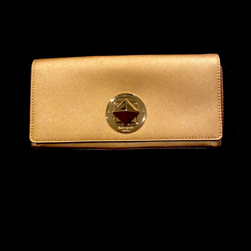 kate spade keira rosegold clutch